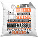 Hundemasseur Geschenk Kissen mit Füllung 40x40 Lustiger Spruch Erheben Sie Sich Der Hundemasseur Betritt den Raum (Grau) Grau Trendation
