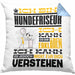 Hundefriseur Geschenk Kaffee-Kissen mit Füllung 40x40 Geschenkidee für Hundefriseur Ich Bin Hundefriseur Ich Kann Es Dir Erklären Jedoch Nicht Für Dich Verstehen Spruch Lustig (Grau) Blau Trendation