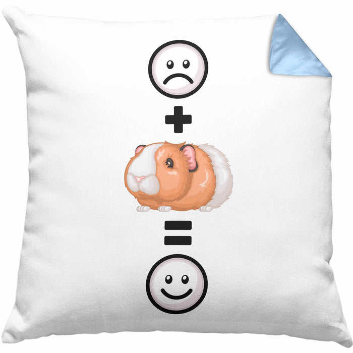 Meerschweinchen Kissen mit Füllung 40x40 Geschenk für Meerschweinchen Besitzer :( + Meerschweinchen = :) Lustige Geschenkidee Geburtstag (Grau) Blau Trendation