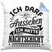 Nachtschicht Kissen mit Füllung 40x40 Geschenk Nachtschichten Ich Darf So Aussehen Geschenkidee (Grau) Blau Trendation