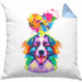 Border Collies Herz Farbe Besitzer Kissen mit Füllung 40x40 Geschenk Lustiger Spruch Geschenkidee Border Collies Liebhaber (Grau) Blau Trendation