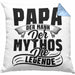 Papa Der Mann Der Mythos Die Legende Kissen mit Füllung 40x40 Vatertag Spruch Bester Papa Geschenkidee Vater (Grau) Blau Trendation