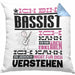 Bassist Geschenk Kaffee-Kissen mit Füllung 40x40 Geschenkidee für Bassist Ich Bin Bassist Ich Kann Es Dir Erklären Jedoch Nicht Für Dich Verstehen Spruch Lustig (Grau) Blau Trendation
