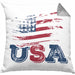 USA Flagge Kissen mit Füllung 40x40 Geschenk Amerika Geschenkidee Auslandjahr Vereinigte Staaten Von Amerika (Grau) Grau Trendation