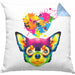 Chihuahua Herz Farbe Besitzer Kissen mit Füllung 40x40 Geschenk Lustiger Spruch Geschenkidee Chihuahua Liebhaber (Grau) Blau Trendation