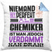 Chemiker Geschenk Kissen mit Füllung 40x40 Lustige Geschenkidee für Chemiker Geburtstag Niemand Ist Perfekt Aber Als Chemiker Ist Man Nah Dran (Grau) Blau Trendation