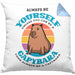 Kissen mit Füllung 40x40 Capybara-Spruch Geschenk für Capybara Liebhaber Geschenkidee (Grau) Blau Trendation