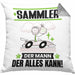 Sammler Kissen mit Füllung 40x40 Geschenk für Sammler Der Mann Der Alles Kann Geschenkidee zum Geburtstag (Grau) Grau Trendation
