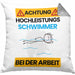 Schwimmer Kissen mit Füllung 40x40 Geschenk Lustiger Spruch Geschenkidee für Schwimmer Achtung Hochleistungs Schwimmer Bei Der Arbeit (Grau) Grau Trendation