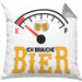 Kissen mit Füllung 40x40 Ich Brauche Bier Lustiges Biertrinker Party Geschenk (Grau) Grau Trendation