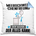 Meerschweinchenfreund Kissen mit Füllung 40x40 Geschenk für Meerschweinchenfreund Der Mann Der Alles Kann Geschenkidee zum Geburtstag (Grau) Blau Trendation
