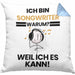 Songwriter Geschenk Kissen mit Füllung 40x40 Lustiger Spruch Ich Bin Songwriter Warum Weil Ich Es Kann Geschenkidee Bester Songwriter Geburtstag (Grau) Blau Trendation