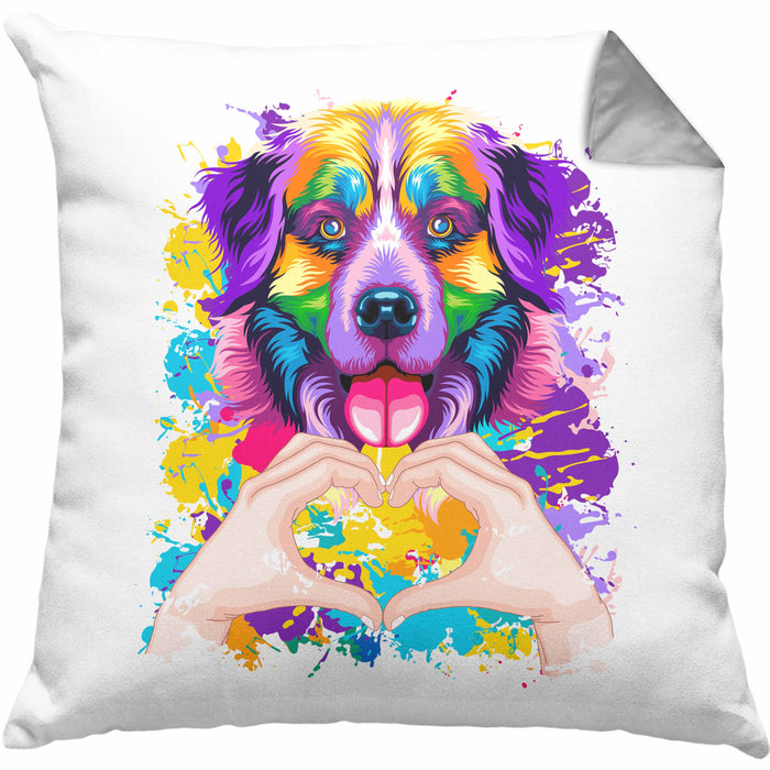 Berner Sennen Besitzer Farbe Love Kissen mit Füllung 40x40 Geschenk Lustiger Spruch Geschenkidee Berner Sennen Besitzerin (Grau) Grau Trendation