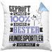 Hundesportler Geschenk Lustiger Spruch für Hundesportler Geschenkidee Bester Hundesportler Der WeltKissen mit Füllung 40x40 (Grau) Blau Trendation