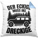 SUV Geschenk Der Eckige Muss Ins Dreckige Geländewagen Geschenkidee Kissen mit Füllung 40x40 (Grau) Blau Trendation
