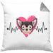 Chihuahua Besitzer Kissen mit Füllung 40x40 Geschenk Lustiger Spruch Geschenkidee Herzschlag XXXX (Grau) Grau Trendation