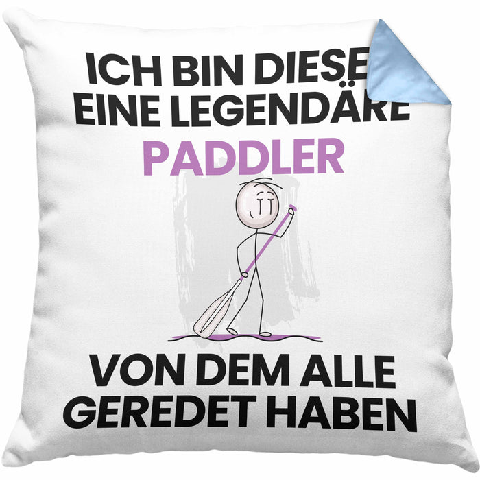 Paddler Geschenk Kissen mit Füllung 40x40 Lustige Geschenkidee Geburtstag für Paddler Ich Bin Dieser Legendäre Paddler Von Dem Alle Geredet Haben (Grau) Blau Trendation