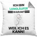 Langläufer Geschenk Kissen mit Füllung 40x40 Lustiger Spruch Ich Bin Langläufer Warum Weil Ich Es Kann Geschenkidee Bester Langläufer Geburtstag (Grau) Grau Trendation