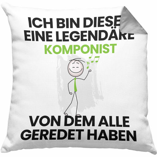 Komponist Geschenk Kissen mit Füllung 40x40 Lustige Geschenkidee Geburtstag für Komponist Ich Bin Dieser Legendäre Komponist Von Dem Alle Geredet Haben (Grau) Grau Trendation