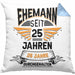 Ehemann Seit 25 Jahre Hochzeitstag Geschenk Lustiger Spruch Bester Ehemann JubiläumKissen mit Füllung 40x40 (Grau) Blau Trendation