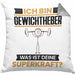 Gewichtheber Kissen mit Füllung 40x40 Geschenk für Gewichtheber Geburtstag Lustiger Spruch Was Ist Deine Superkraft (Grau) Grau Trendation