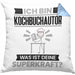 Kochbuchautor Kissen mit Füllung 40x40 Geschenk für Kochbuchautor Geburtstag Lustiger Spruch Was Ist Deine Superkraft (Grau) Blau Trendation