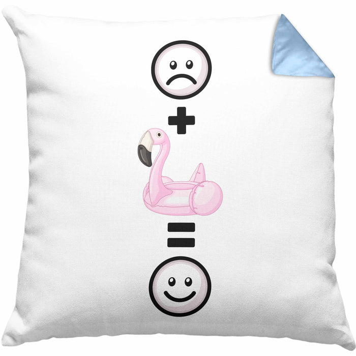 Pool Sommer Kissen mit Füllung 40x40 Geschenk für Sommer Fans Lustige Geschenkidee :( + Sommer = :) Geburtstag (Grau) Blau Trendation