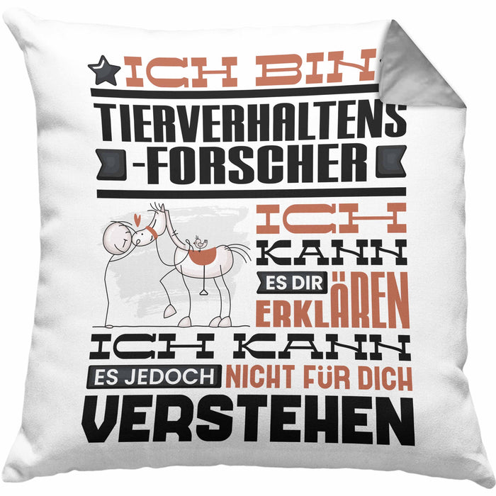 Tierverhaltensforscher Geschenk Kaffee-Kissen mit Füllung 40x40 Geschenkidee für Tierverhaltensforscher Ich Bin Tierverhaltensforscher Ich Kann Es Dir Erklären Jedoch Nicht Für Dich Verstehen Spruch Lustig (Grau) Grau Trendation