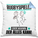 Rugbyspieler Kissen mit Füllung 40x40 Geschenk für Rugbyspieler Der Mann Der Alles Kann Geschenkidee zum Geburtstag (Grau) Blau Trendation