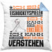 Eishockeyspieler Geschenk Kaffee-Kissen mit Füllung 40x40 Geschenkidee für Eishockeyspieler Ich Bin Eishockeyspieler Ich Kann Es Dir Erklären Jedoch Nicht Für Dich Verstehen Spruch Lustig (Grau) Blau Trendation