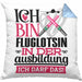 Fluglotsin Ausbildung Start Geschenk Kissen mit Füllung 40x40 Ich Bin Fluglotsin In Der Ausbildung Ich Darf Das Geschenkidee (Grau) Blau Trendation