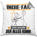Indie-Fan Kissen mit Füllung 40x40 Geschenk für Indie-Fan Der Mann Der Alles Kann Geschenkidee zum Geburtstag (Grau) Grau Trendation