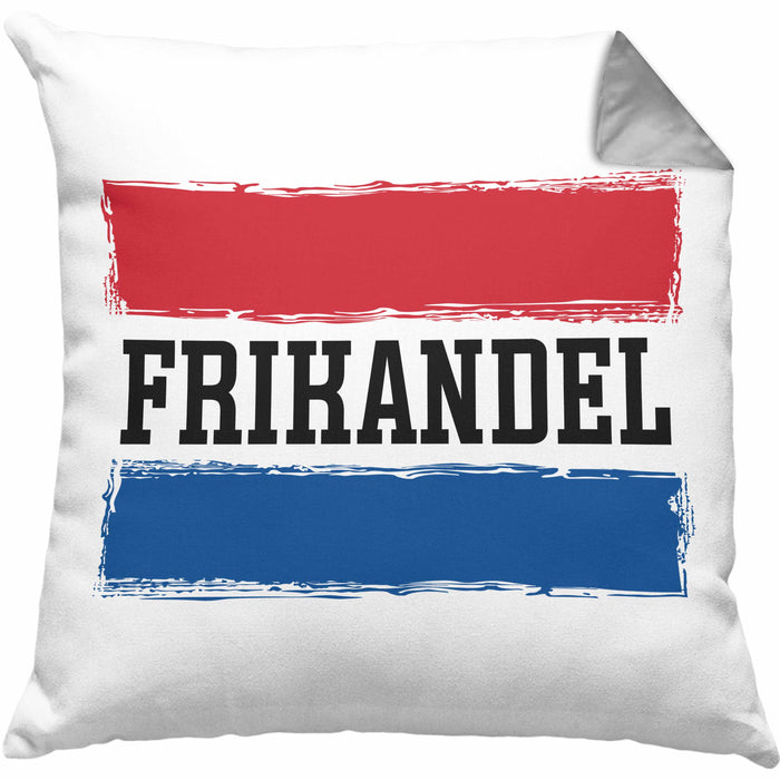 Frikandel Kissen mit Füllung 40x40 Geschenk Holländer Geschenkidee Holland Flagge Holland Urlaub Liebhaber (Grau) Grau Trendation