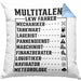 LKW Fahrer Kissen mit Füllung 40x40 Geschenk Multitalent Lustiger Spruch Lastkraftwagenfahrer (Grau) Blau Trendation