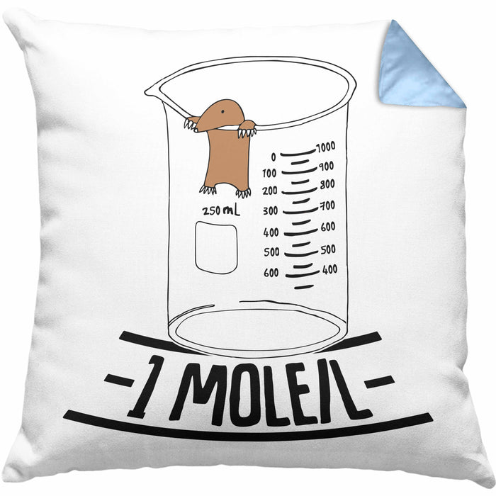 Chemiker Kissen mit Füllung 40x40 Lustiger Maulwurf Mole Per Liter Chemie Avogadro's Chemiker Kissen mit Füllung 40x40 (Grau) Blau Trendation