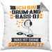 Drum-and-Bass-DJ Kissen mit Füllung 40x40 Geschenk für Drum-and-Bass-DJ Geburtstag Lustiger Spruch Was Ist Deine Superkraft (Grau) Grau Trendation