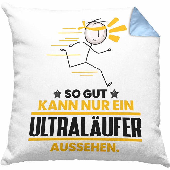 Ultraläufer Geschenk Kissen mit Füllung 40x40 So Gut Kann Nur Ein Ultraläufer Aussehen Geschenkidee (Grau) Blau Trendation