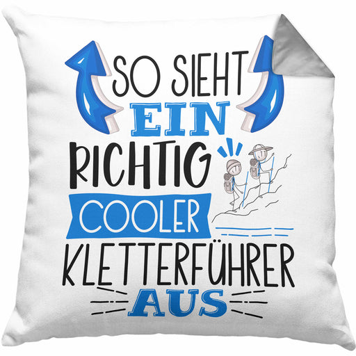 So Sieht Ein Richtig Cooler Kletterführer Aus Kissen mit Füllung 40x40 Geschenk für Kletterführer Geburtstag Geschenkdiee (Grau) Grau Trendation