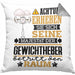 Gewichtheber Geschenk Kissen mit Füllung 40x40 Lustiger Spruch Erheben Sie Sich Der Gewichtheber Betritt den Raum (Grau) Grau Trendation