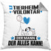 Tierheimvolontär Kissen mit Füllung 40x40 Geschenk für Tierheimvolontär Der Mann Der Alles Kann Geschenkidee zum Geburtstag (Grau) Grau Trendation