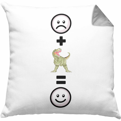 T-Rex Dinosaurier Kissen mit Füllung 40x40 Geschenk für Dino Fans T-Rex :( + Dinos = :) Lustige Geschenkidee Geburtstag (Grau) Grau Trendation