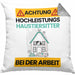 Haustiersitter Kissen mit Füllung 40x40 Geschenk Lustiger Spruch Geschenkidee für Haustiersitter Achtung Hochleistungs Haustiersitter Bei Der Arbeit (Grau) Grau Trendation