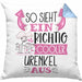 Urenkel Kissen mit Füllung 40x40 Geschenk So Sieht Ein RIchtig Cooler Urenkel Aus Geschenkidee Lustiger Spruch Geburtstag (Grau) Blau Trendation