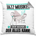 Jazz-Musiker Kissen mit Füllung 40x40 Geschenk für Jazz-Musiker Der Mann Der Alles Kann Geschenkidee zum Geburtstag (Grau) Grau Trendation