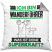 Wanderführer Kissen mit Füllung 40x40 Geschenk für Wanderführer Geburtstag Lustiger Spruch Was Ist Deine Superkraft (Grau) Grau Trendation