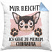 Chihuahua Besitzer Kissen mit Füllung 40x40 Geschenk Lustiger Spruch Geschenkidee Mir Reichts Ich Geh Zu Meinem Chihuahua (Grau) Blau Trendation
