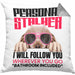 Cocker Spaniel Besitzerin Kissen mit Füllung 40x40 Geschenk Lustiger Spruch Geschenkidee Personal Stalker (Grau) Grau Trendation