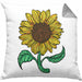 Lustige Sonnenblume Kissen mit Füllung 40x40 Geschenk für Sonnenblumenliebhaber (Grau) Grau Trendation