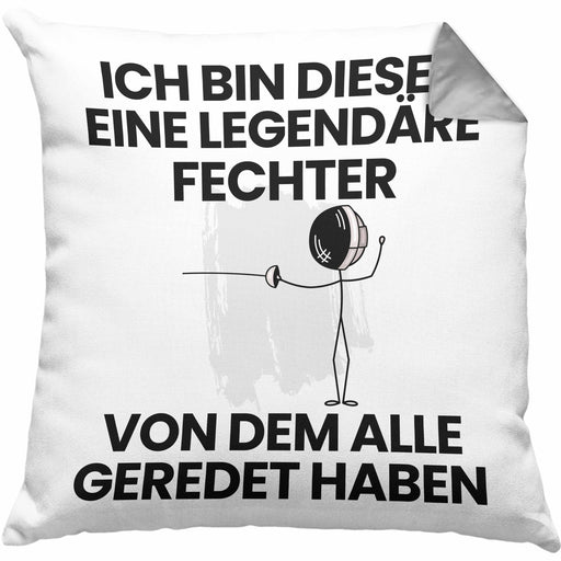 Fechter Geschenk Kissen mit Füllung 40x40 Lustige Geschenkidee Geburtstag für Fechter Ich Bin Dieser Legendäre Fechter Von Dem Alle Geredet Haben (Grau) Grau Trendation