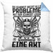 Wikinger Kissen mit Füllung 40x40 Geschenk Nicht alle Probleme Schwert Lösen Axt Mittelalter Kaffee-Kissen mit Füllung 40x40 (Grau) Blau Trendation